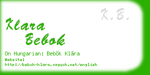 klara bebok business card